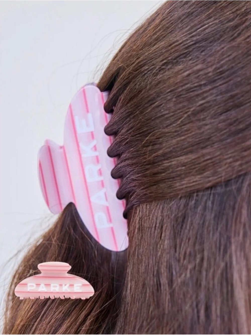 Parke Pink Striped Hair Claw - Pastel Pink Women’s Hair Accessory
